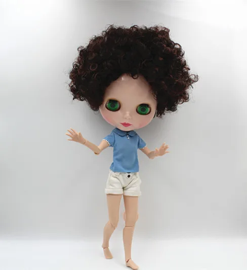 Кукла Blygirl Blyth темно-коричневая с короткими волосами Обнаженная кукла 30 см