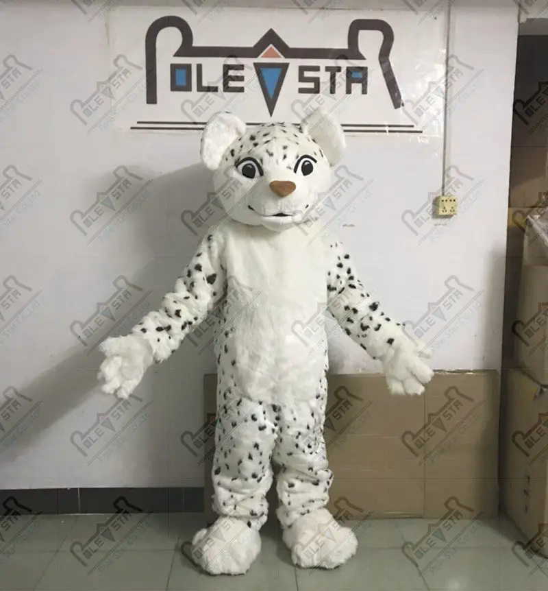 snow leopard mascot costume cartoon spots cat mascot costumes plush