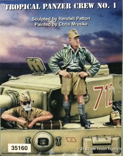 

1/35 Scale German TROPICAL PANZER CREW 3 People Miniatures Unpainted Resin Model Kit Figure Free Shipping