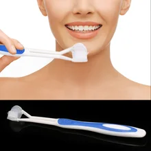 1 шт. эффективная Двусторонняя ультратонкая зубная щетка для ухода за зубами отбеливающая щетка дополнительная для чискти, зубная щетка для ухода за полостью рта Экологичная зубная щетка