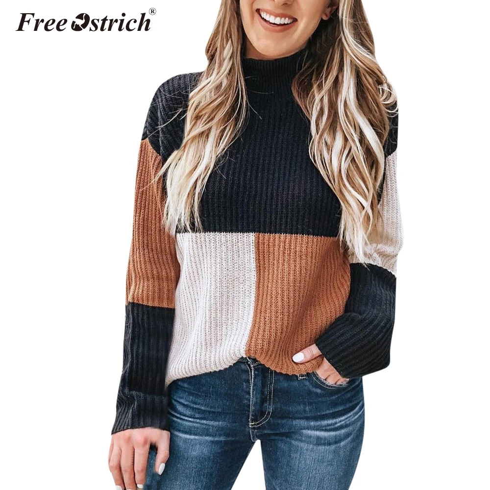 

Free Ostrich Autumn Sweater Women 2019 Plaid Casaco Feminino Chaquetas Invierno Mujer Korean Fashion Knitting Top Femme N30