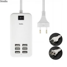 TESSIN 6 Port USB Charger 1.5M Cable For iPhone 5S 5 6 Plus iPad Lenovo ZTE Mp3 Mp4 PSP DV AC Adapter
