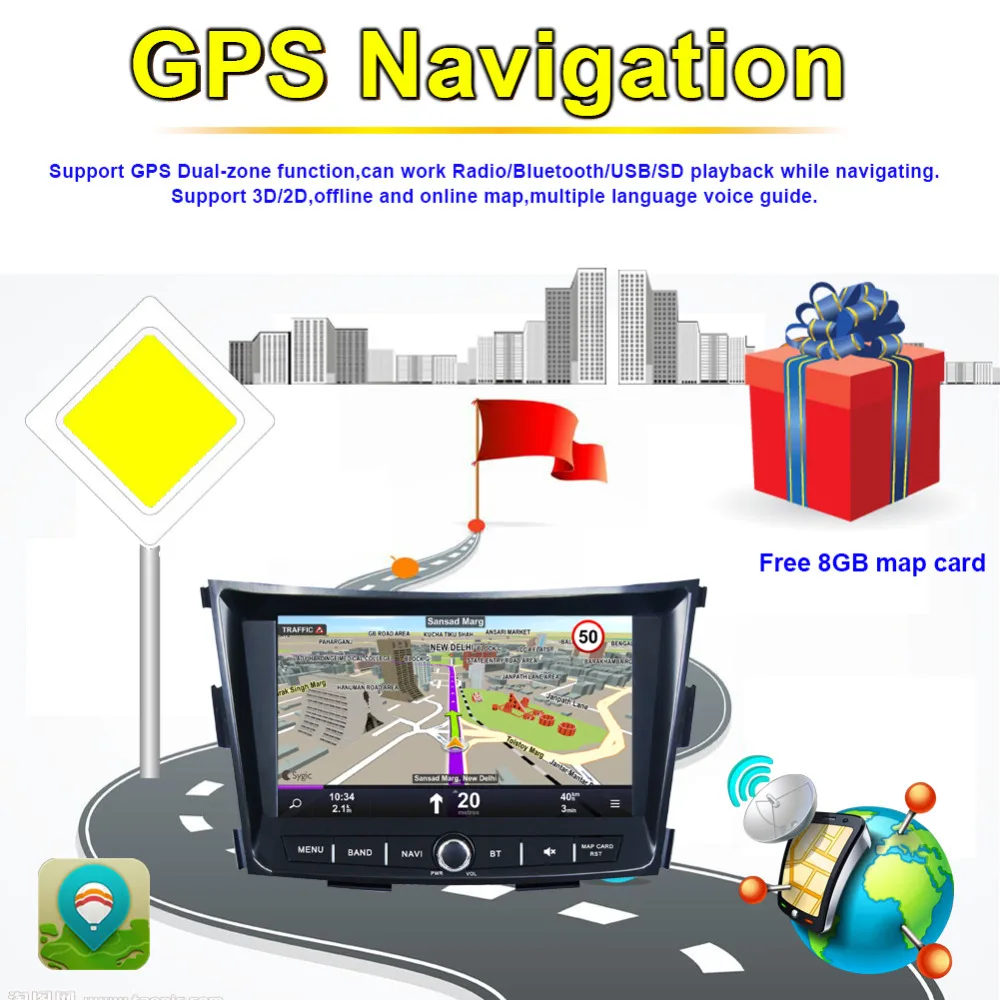 Sale 4GB RAM Android 8.0 Octa Core Car Radio Stereo For SsangYong Tivoli 2015- Car Multimedia Player GPS Navigation WIFI/4G DAB+ 1