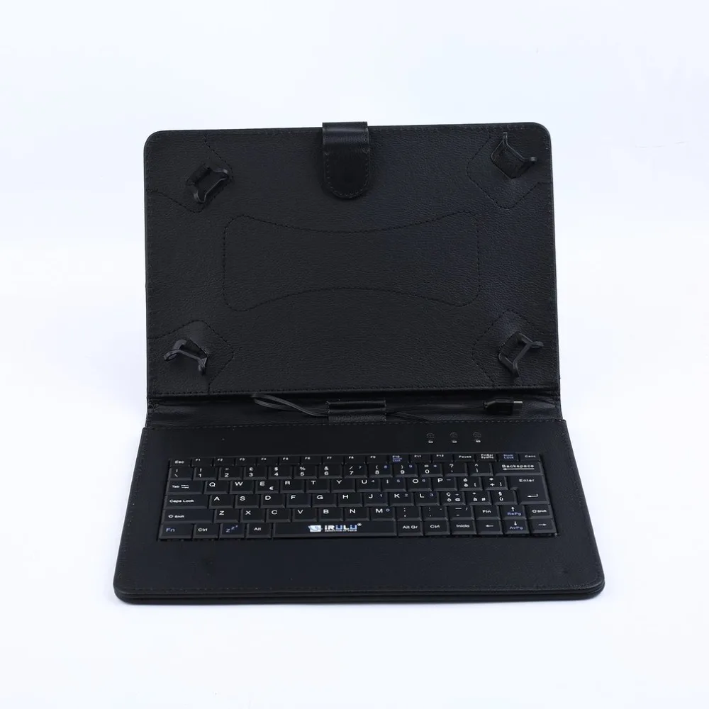 Чехол для клавиатуры для планшета, искусственная кожа, черный USB интерфейс, царапины, магнит, откидная крышка, универсальная клавиатура и чехол