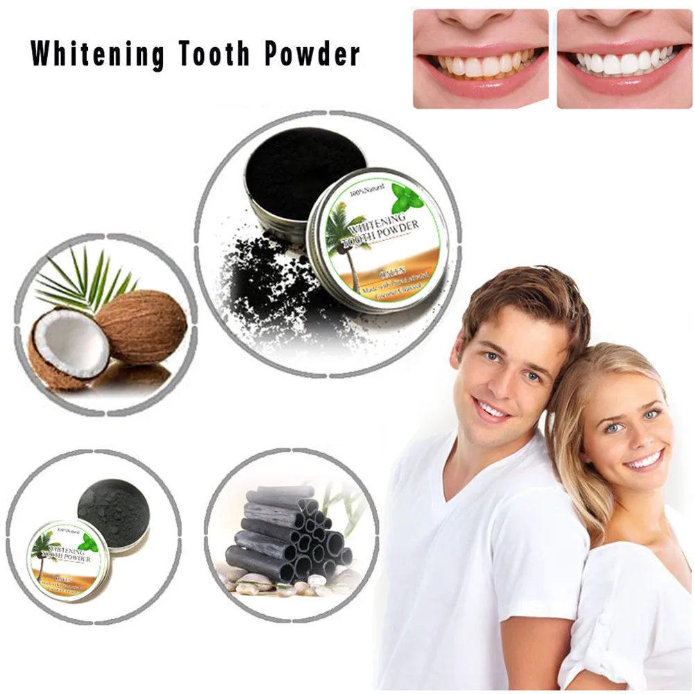 

100% Natural Whitening Tooth Powder Fashion Natural Pure Activated Coconut Charcoal Toothpaste Beauty Tooth Care Drop Shipping