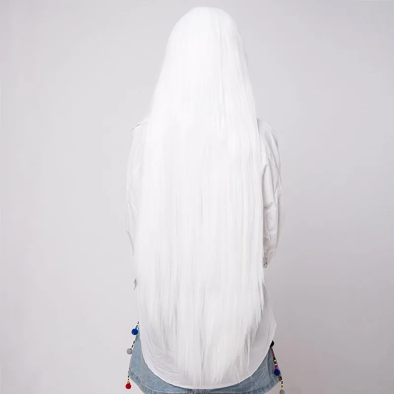 

QP hair 80cm/32" White Women's Long Silky Straight Slicked Back Styled Synthetic Hair Cosplay Costume Wigs