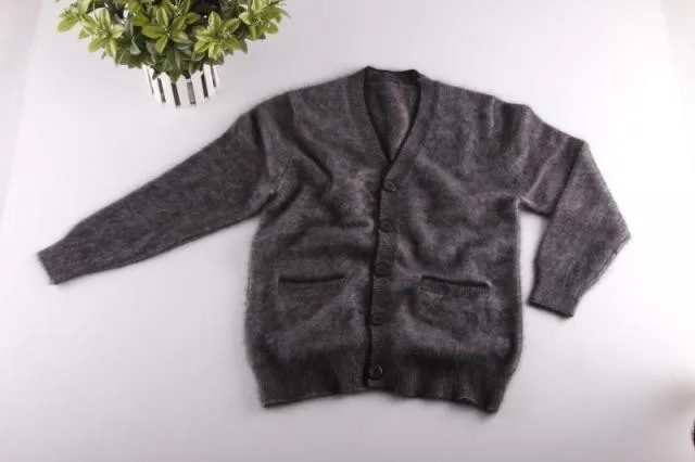 

Mink cashmere sweater men Cardigan sweater coat free shipping S662