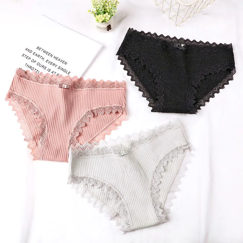 

Everyday Lace Women Panties Underwear Cotton Comfortable Seamless Girls Lovely Solid Briefs Breathable Women Lingerie Underwear
