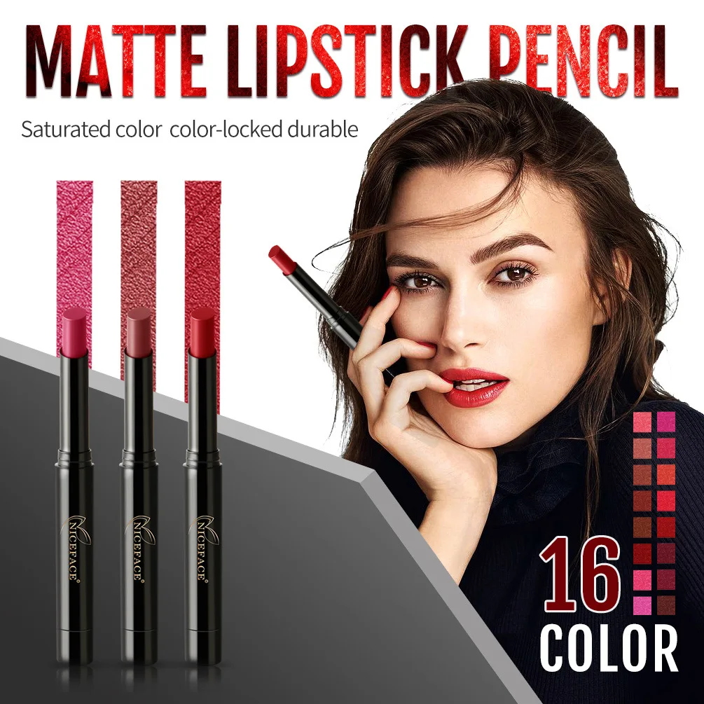 

16 Colors Brand Smooth Nude Color Lip Pencils Matte Lipliner Pencil Lots Waterproof Makeup Lips Matte Lipstick Lip Liner Pen 18g