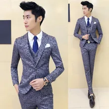 Мужские высококачественные тонкие костюмы, новая брендовая мужская официальная одежда, свадебное платье, деловая повседневная одежда, куртки+ жилет+ брюки
