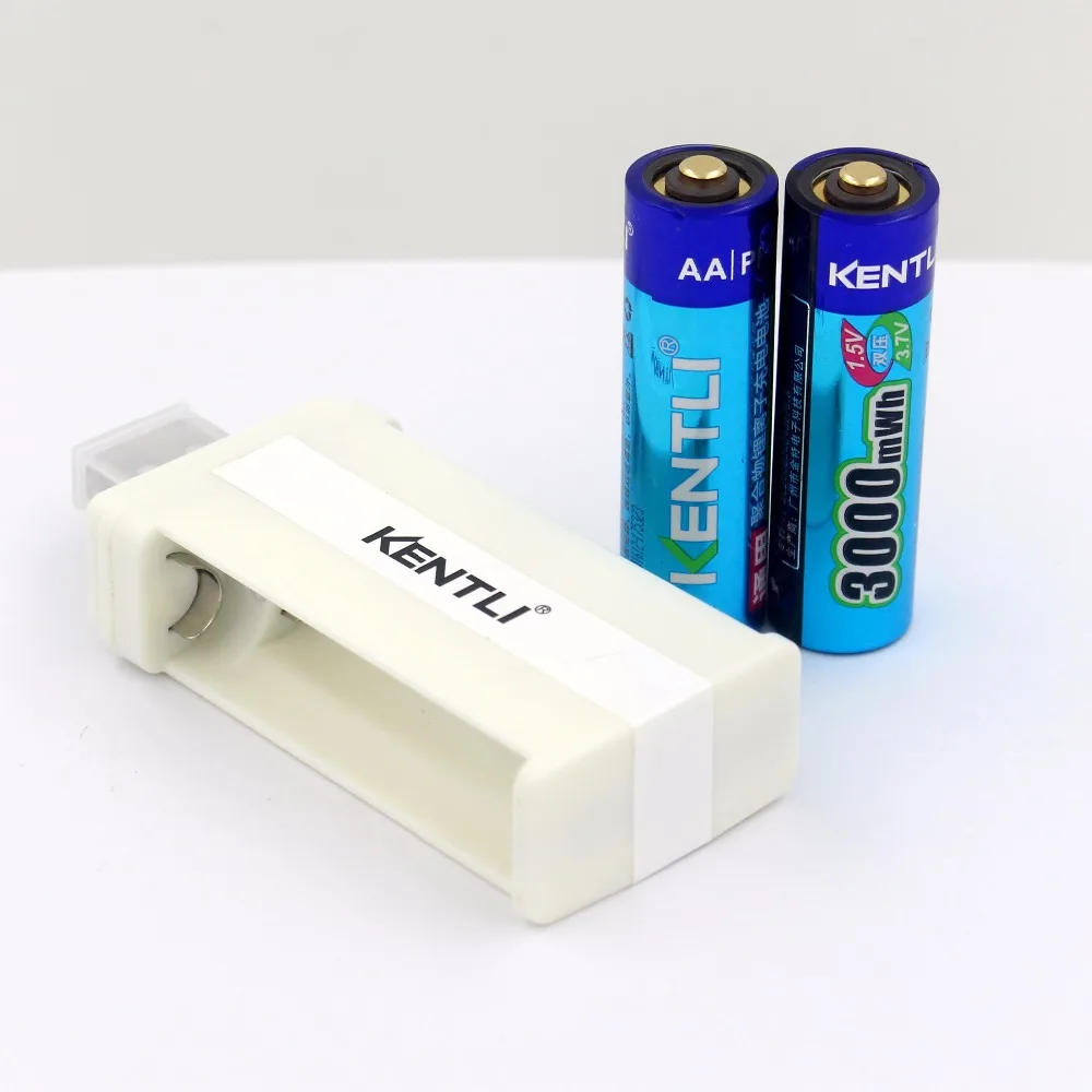 

2pcs KENTLI 1.5v 3000mWh Li-polymer li-ion lithium rechargeable AA battery batteries with 2slots USB CU57 charger