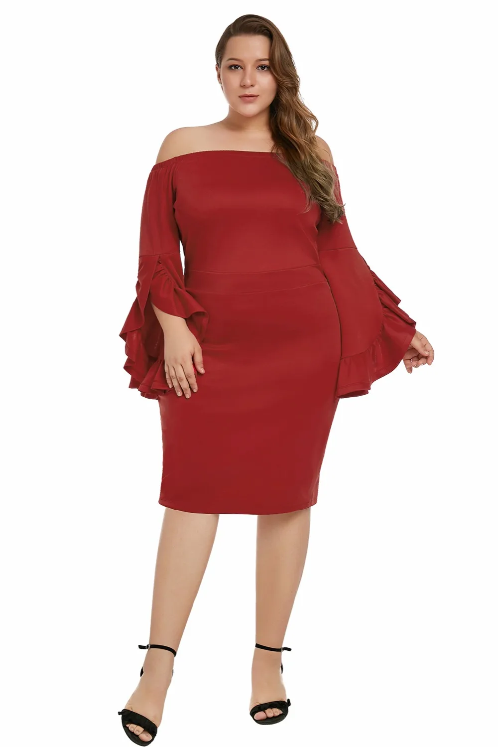 Red-Plus-Size-Cha-Cha-Body-Con-Dress-LC220498-3-4
