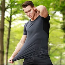 Мужские Быстросохнущий материал, футболки для бега, тренировочные Мужские Термо мышцв, бодибилдинг спортивные компрессионные колготки, рубашка
