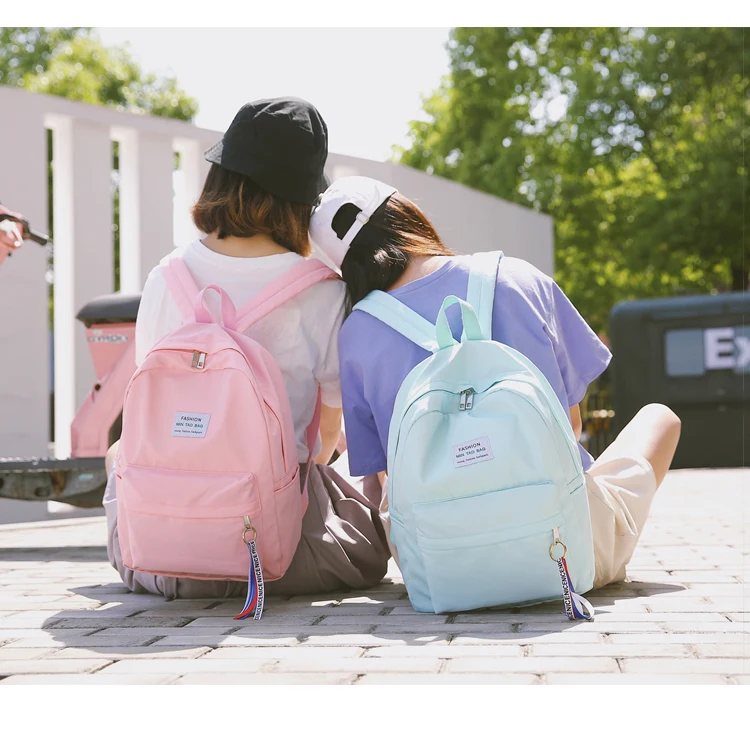2019 nuevo mochila de Color sólido mochila de moda de mujer ocio adolescente mejor bolsa de viaje mochila mujeres mochila 2019 nuevo mochila de Color sólido mochila de moda de mujer ocio adolescente mejor bolsa de viaje mochila mujeres mochila
