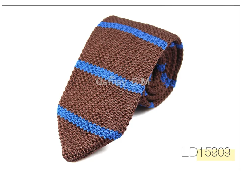 New Fashion Sharp Men's Tie Knitted Ties Mens Casual Striped Knit Necktie for Wedding Slim Skinny Woven Cravate Narrow Neckties - Цвет: LD15909