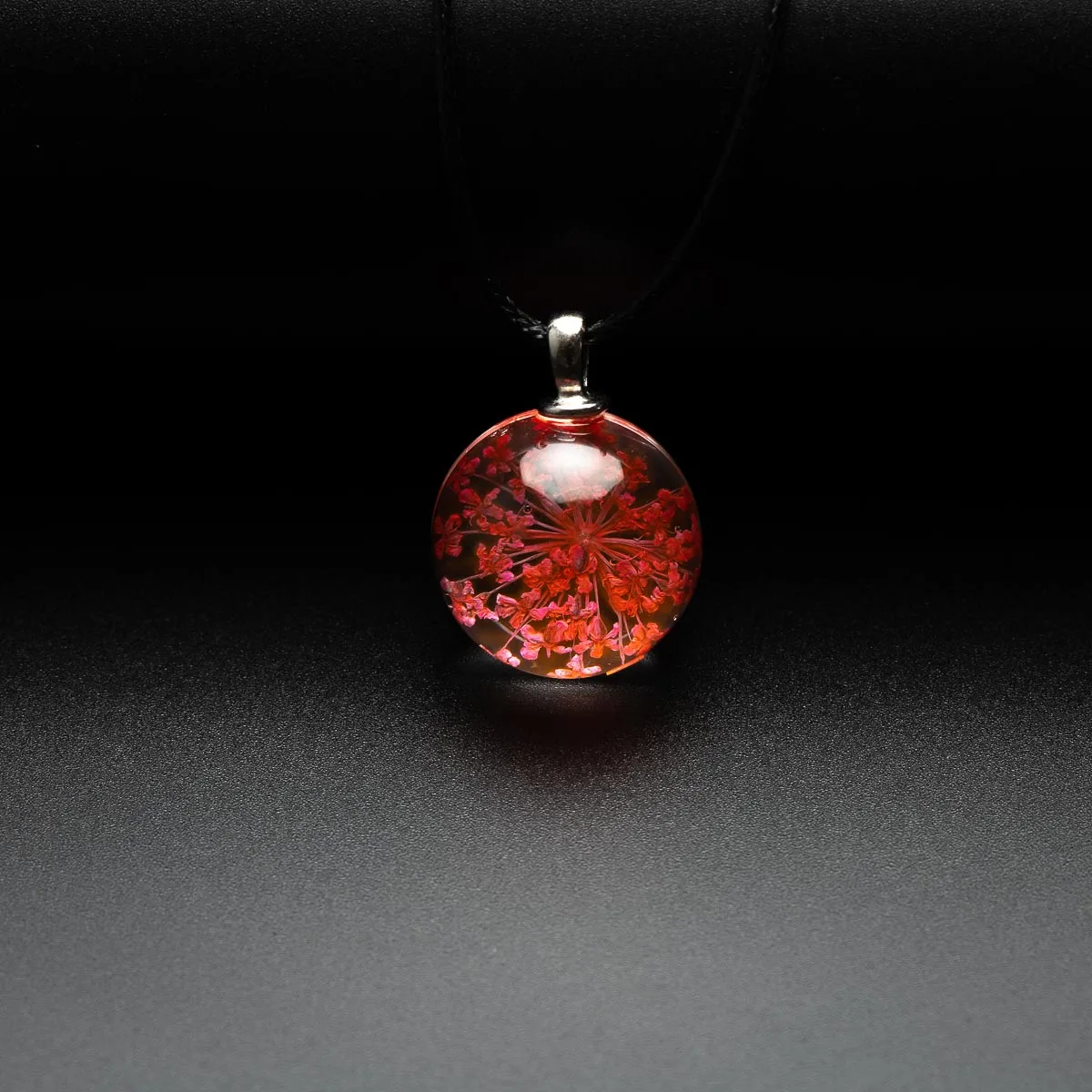 L цветок в сфере стеклянный кулон мода стеклянный шар ожерелья Классический стиль ювелирные изделия# FY319
