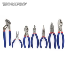 WORKPRO 7 шт. электрика плоскогубцы провода кабельный резак плоскогубцы набор сантехника плоскогубцы длинный нос плоскогубцы