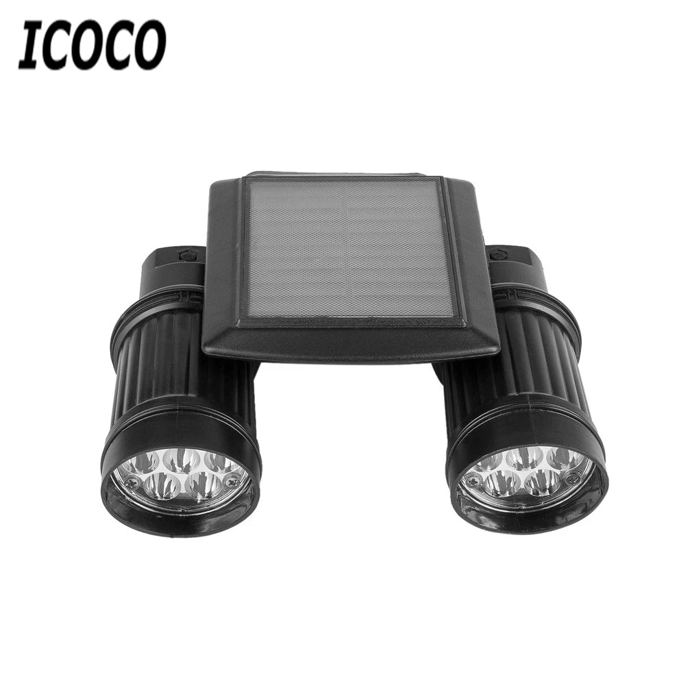 

ICOCO Solar Sensor Light Spotlights 14LED Double Head PIR Human Body Infrared Induction Outdoor Garden Pathway Wall Lamp Sale