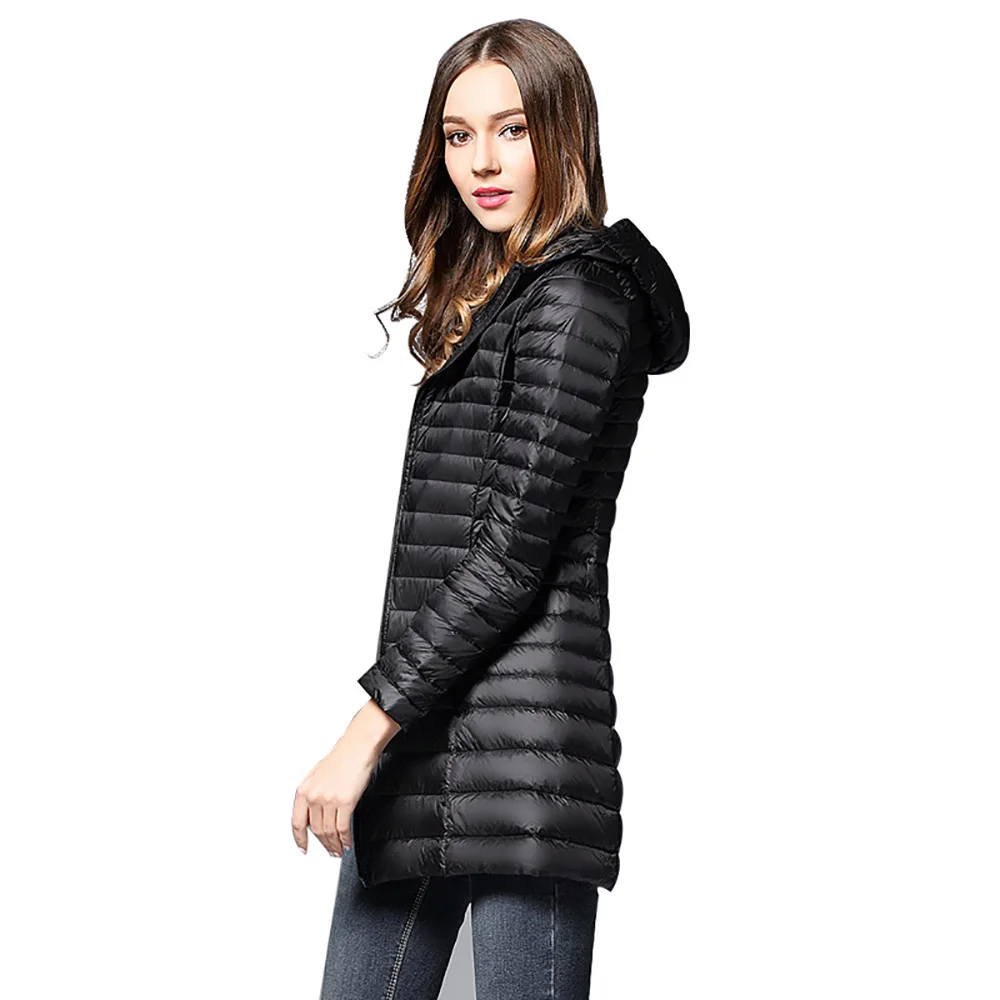 astounding  Women Down Coat 2019 New Winter Warm Hooded Jacket Ultra Light 90% Duck Down Jacket Warm Parka Casu