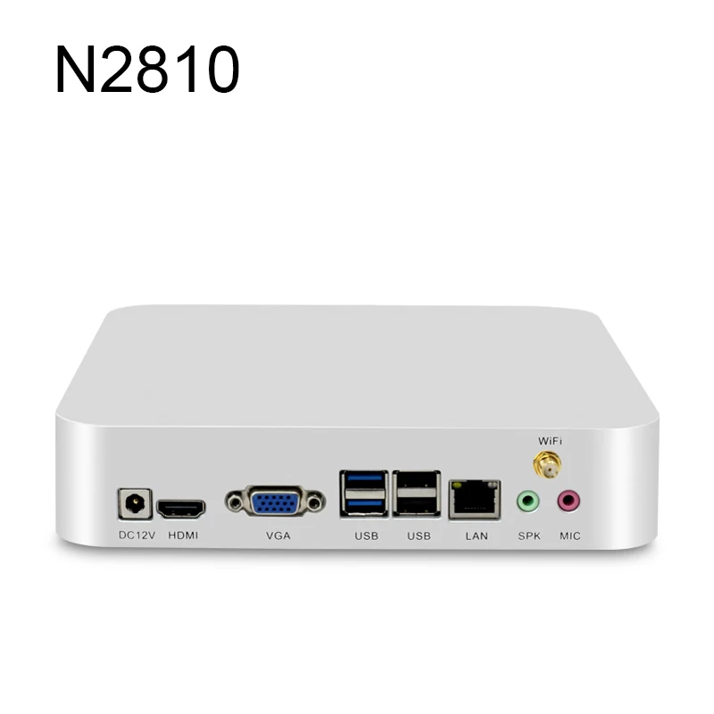 Intel Mini PC Celeron N2810 Windows 10 Linux 4 ГБ Оперативная память 60 ГБ SSD неттоп pc ТВ коробка HDMI, VGA, USB 3,0 300 м WI-FI 1000 м Ethernet