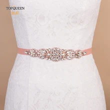 TOPQUEEN S426 розовое золото цвет свадебные поясок для свадебного платья аксессуары платье с поясом розовое золото алмаз пояс горный хрусталь пояс