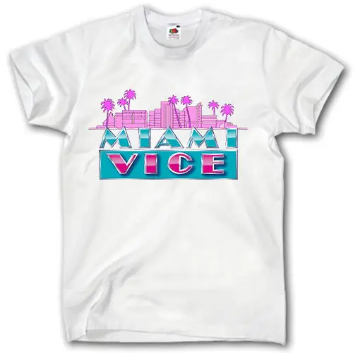 MIAMI VICE T-SHIRT S-XXXL TV SERIES FILM 80'S POLICE CULT FERRARI FLORIDA Comfortable t shirt,Casual Short Sleeve TEE