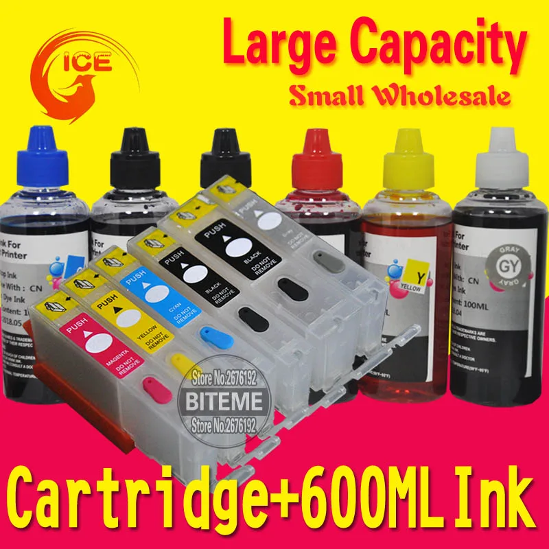 

For Canon Pixma MG6340 MG7140 iP8740 MG7540 printer Ink Cartridge Refill Reusable PG450 CLI-451 Quality Dye Photo Ink 6x100ml