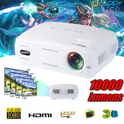 10000 люмен 1080 P 3D светодиодный домашний кинотеатр тв-проектор/\ AV/VGA/HDMI Мультимедийный проектор