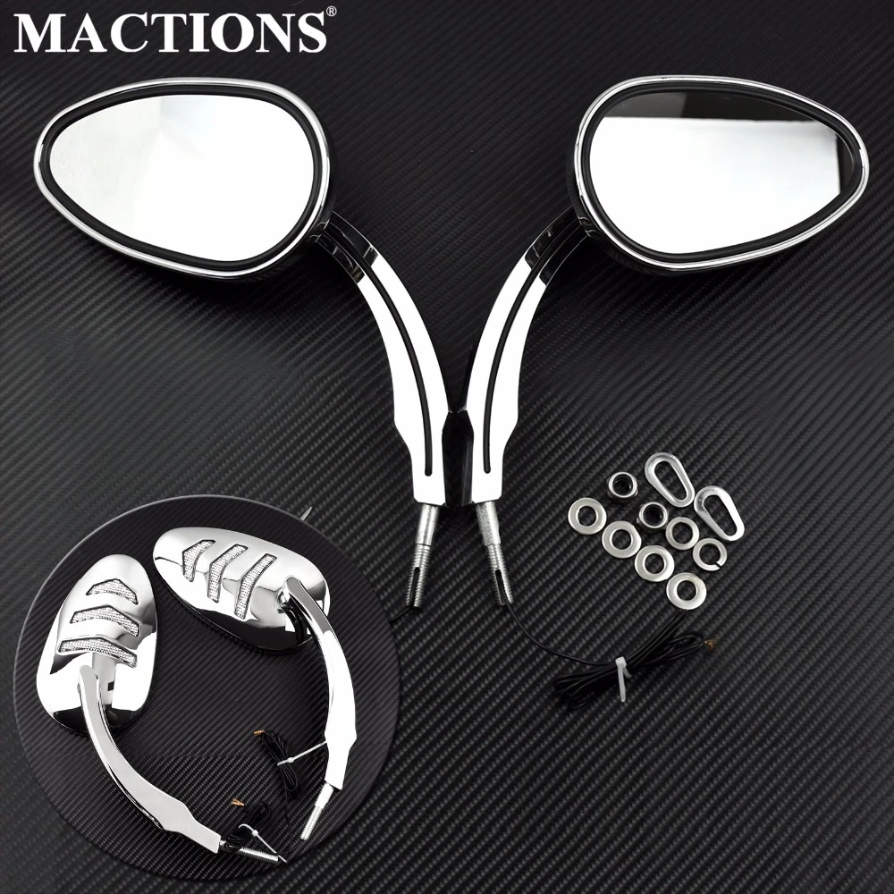 Brand new Chrome Rearview Shining Shining Mirrors For Harley Davidson FLSTC FXDB DYNA FXDF FLSTF 8mm