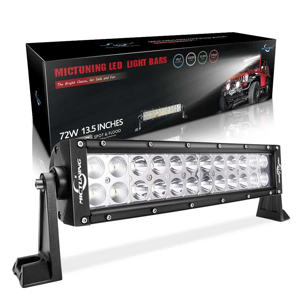 

MICTUNING 72w LED Work Light Bar Combo Beam Waterproof for Offroad