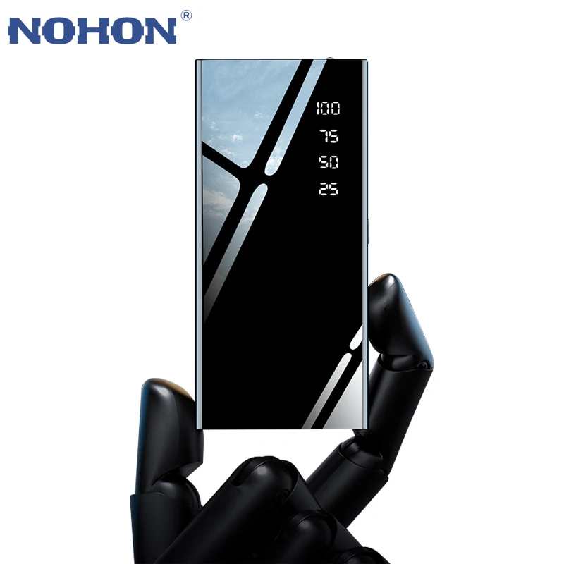 NOHON светодиодный светильник портативный внешний аккумулятор 2.1A двойной выход Быстрая зарядка 10000 мАч благородный универсальный цифровой дисплей мобильный источник питания