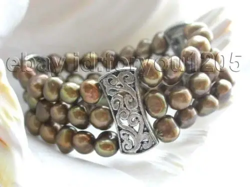 

Genuine Natural 9mm coffee Baroque Pearl Bracelet!^^^@^Noble style Natural Fine jewe SHIPPING new >>> -Top quality free shipping