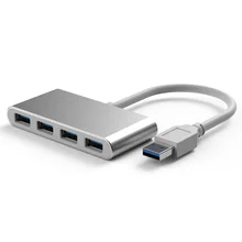 Высокая скорость 4 порты USB 3,0 хаб Портативный Алюминий хаб USB hub-разветвитель 165 мм длина кабель для Macbook Air портативных ПК