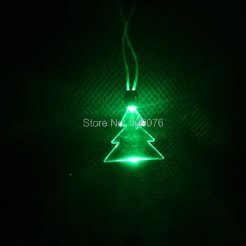 

Free shipping 6pcs/lot LED Party necklace green Lights light up Christmas tree lanyard flash lanyard pendant for Christmas