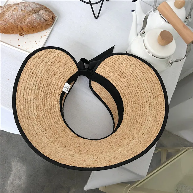  Sun hat summer hat for women beach hat ladies straw  raffia hat sun visor hat women sun visor straw raffia sun visor caps (19)