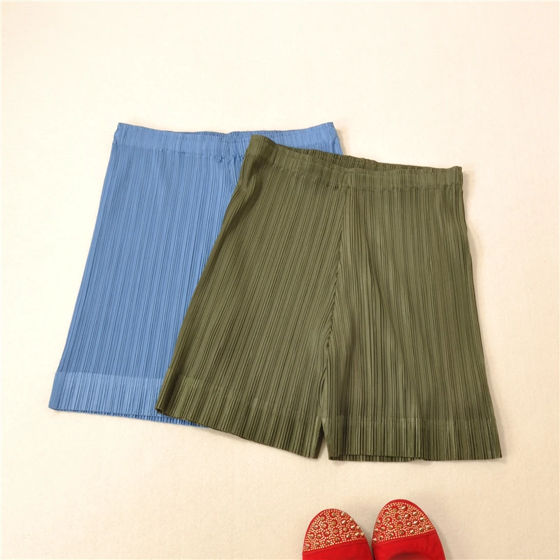 Бесплатная доставка Miyake модные fdesign твил плиссированные брюки на весь срок службы раза Свободные повседневные семь минут короткие в
