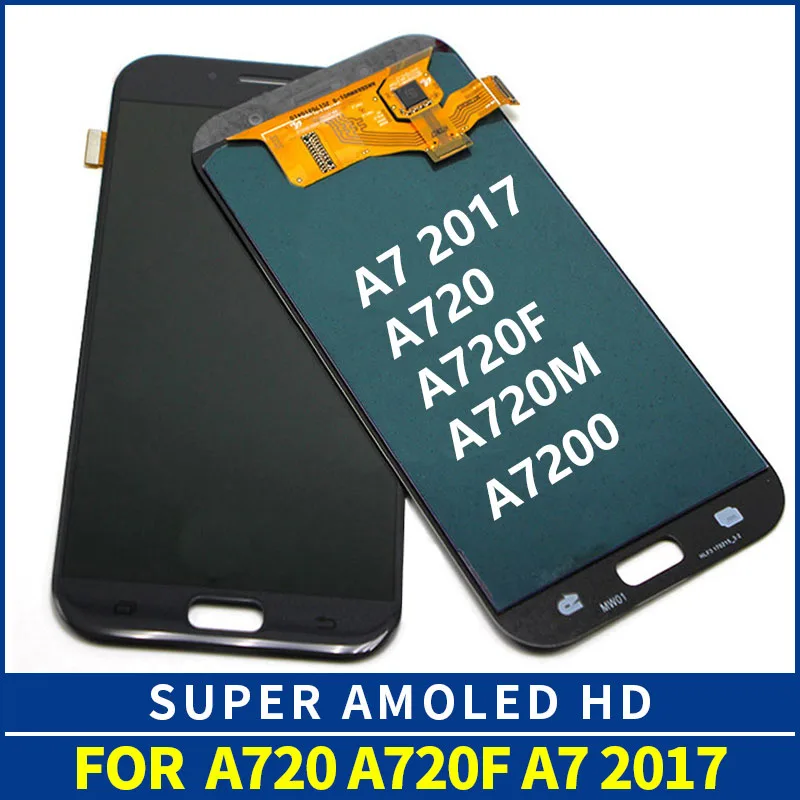 

Originl OEM AMOLED LCD For Samsung Galaxy A720 A7 2017 A720F SM-A720F LCD Display with Touch Screen Digitizer Assembly