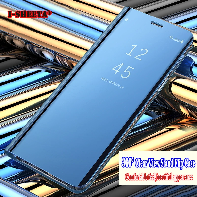 Shockproof Hybrid 360 Full Protective Plating Silm Clear View Mirror Hard Stand Filp Case for Samsung Galaxy S9 Plus S9+ Cover |