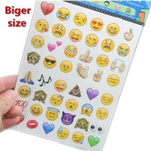 13*18cm bigger size plus 4sheets/lot Cute Lovely Emoji Smile Stickers For Notebook Message High Vinyl Funny Creative