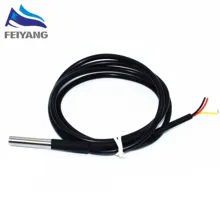 10PCS Waterproof 18B20 temperature probe temperature sensor Stainless steel package -100cm wire (DS18B20)(China)