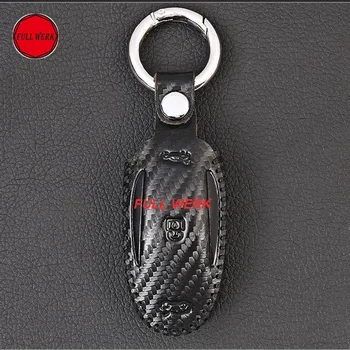 

Carbon Fiber Car Key Case Cover Pocket Bag Key Holder Protector Container for Tesla Model S 2014-2018 Auto Acceccories