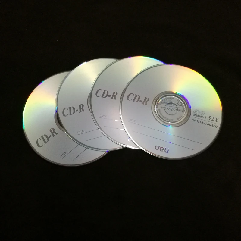 4PCS/LOT Deli 3725 CD-R Blank Discs Recordable Compact Disc 700MB/80min/52x CD-R BLANK Discs