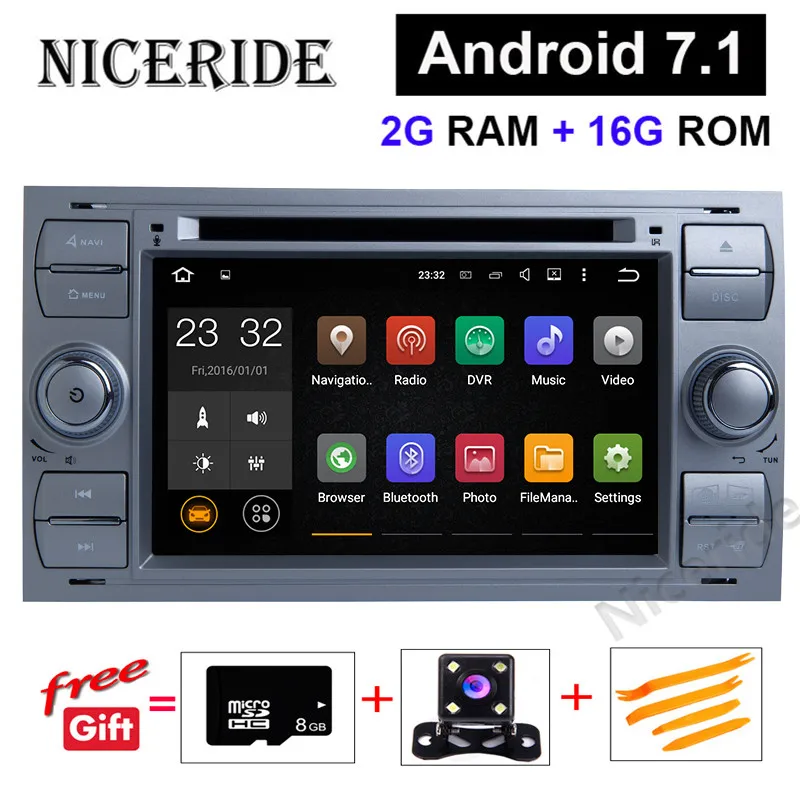 Cheap Android 8.0 Car Multimedia Player GPS Autoradio 2 Din 7 Inch For Ford/Mondeo/Focus/Transit/C-MAX/S-MAX/Fiesta 4GB RAM Radio PC 53