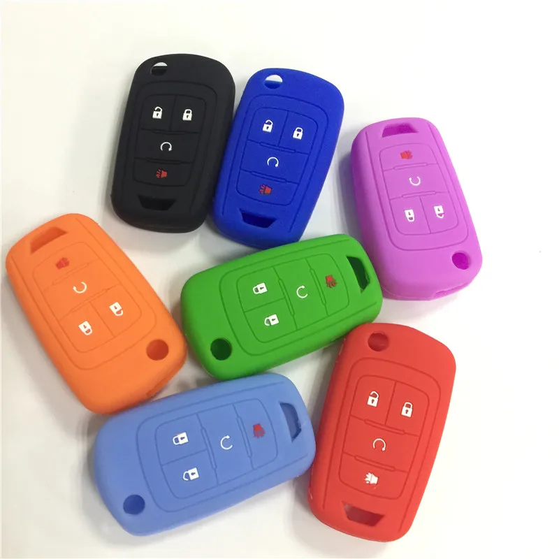silicone rubber car key cover case for buick Encore 4BUTTON keyin Key