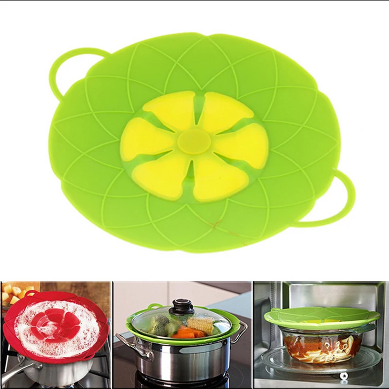 28cm Diameter Kitchen Gadgets Silicone Lid Spill Stopper Pot Cover Cooking Pot Lids Utensil Kitchen Accessories Cookware Tools