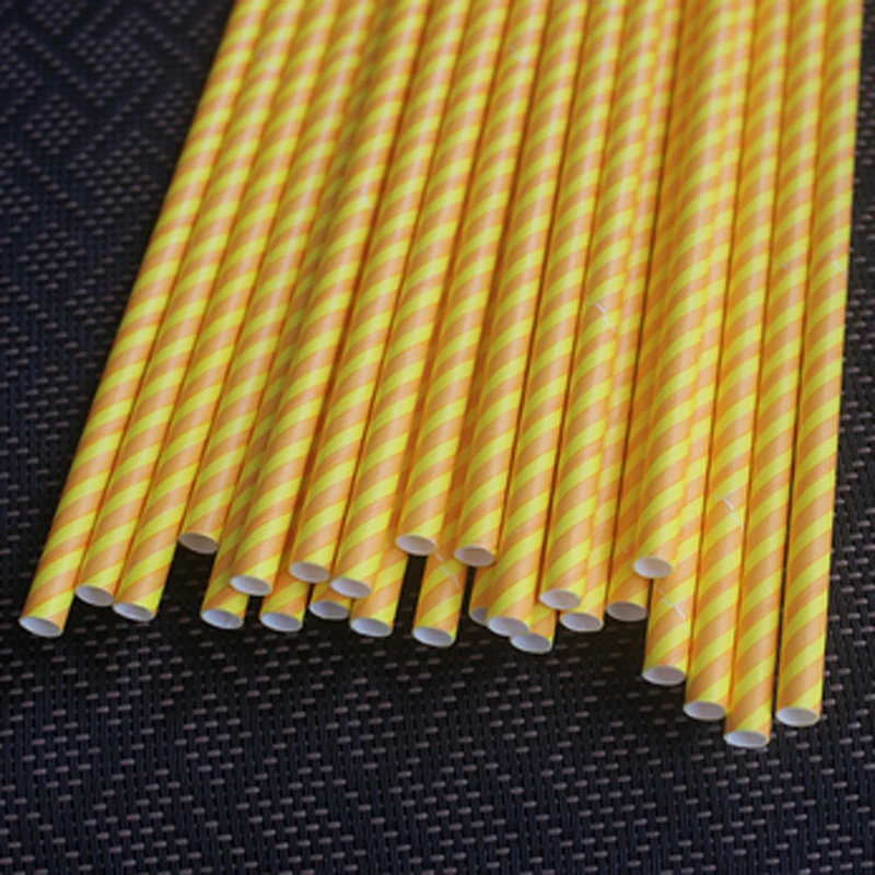Environmental protection Two color spiral Pattern straws paper straw