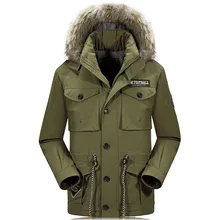 Зимняя куртка, Мужская парка, пальто с капюшоном, меховое пальто, Мужское пальто средней длины, парка с широкой талией, Мужская Толстая теплая ветровка, пальто