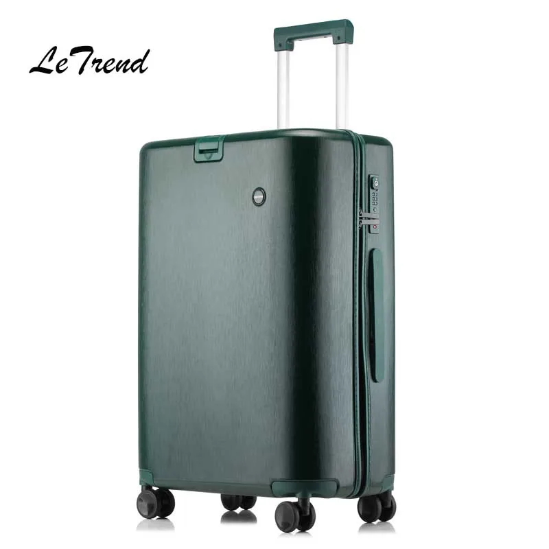 

Letrend Stylish cylindrical Rolling Luggage Spinner Women Suitcases Wheels Cabin Trolley Travel Bag 20/24 inch Carry On Trunk
