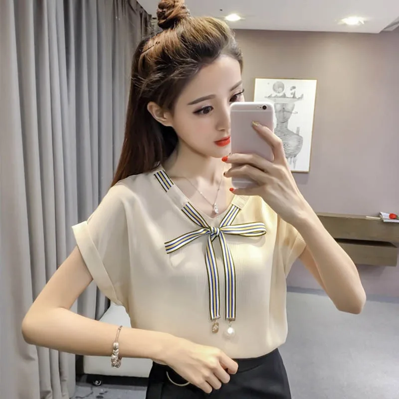 Женские блузки mujer de moda шифоновая крутая Дамская сорочка в Корейском стиле модная