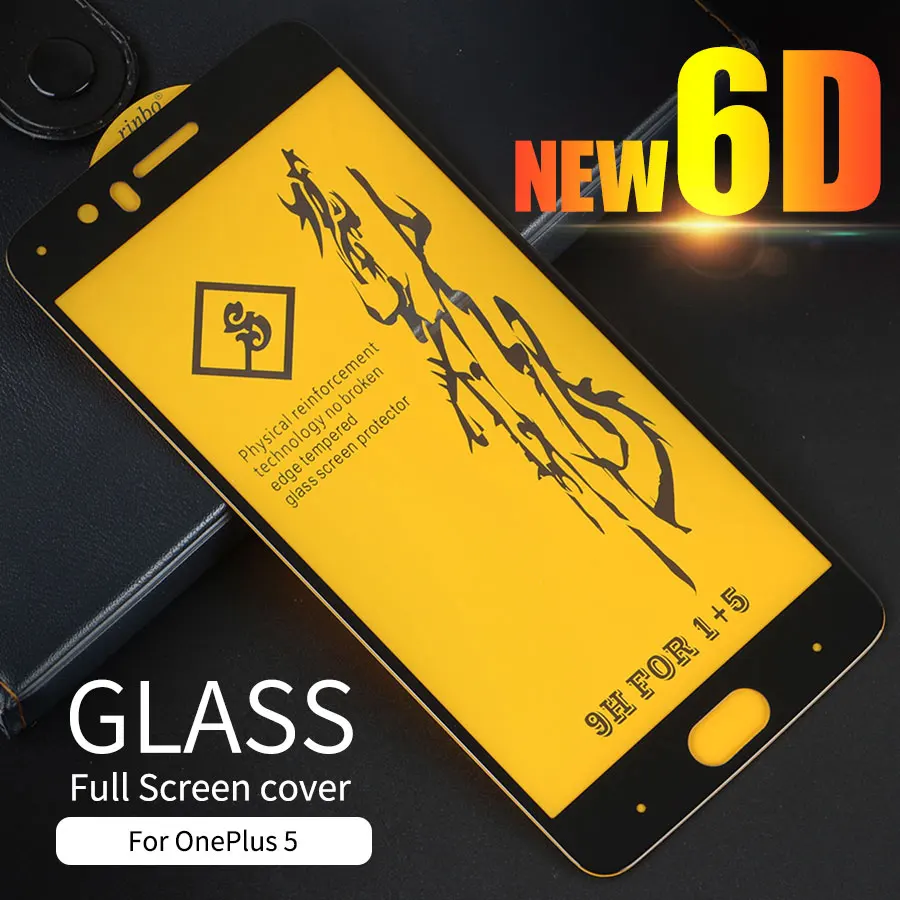 6D Полный Клей закаленное стекло для Oneplus 5 Полное покрытие 9 H Высокое качество